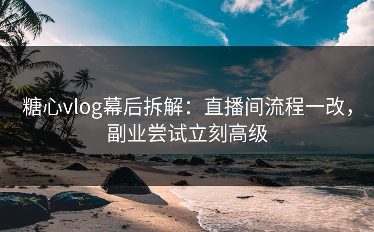 糖心vlog幕后拆解：直播间流程一改，副业尝试立刻高级