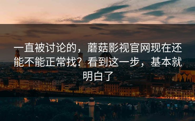一直被讨论的，蘑菇影视官网现在还能不能正常找？看到这一步，基本就明白了