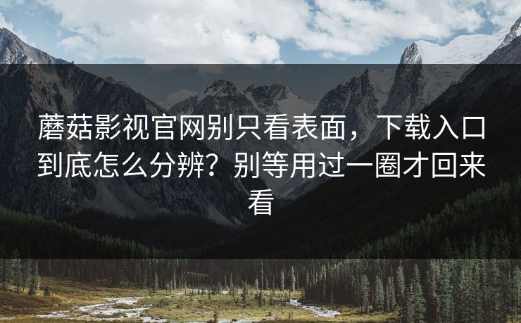 蘑菇影视官网别只看表面，下载入口到底怎么分辨？别等用过一圈才回来看