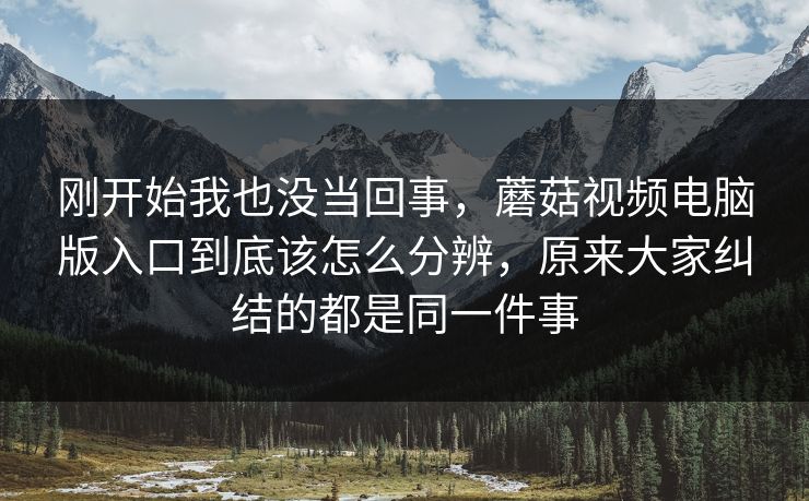 刚开始我也没当回事,蘑菇视频电脑版入口到底该怎么分辨,原来大家纠结的都是同一件事 刚开始我也没当回事,蘑菇视频电脑版入口到底该怎么分辨,原来大家纠结的都是同一件事